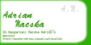 adrian macska business card